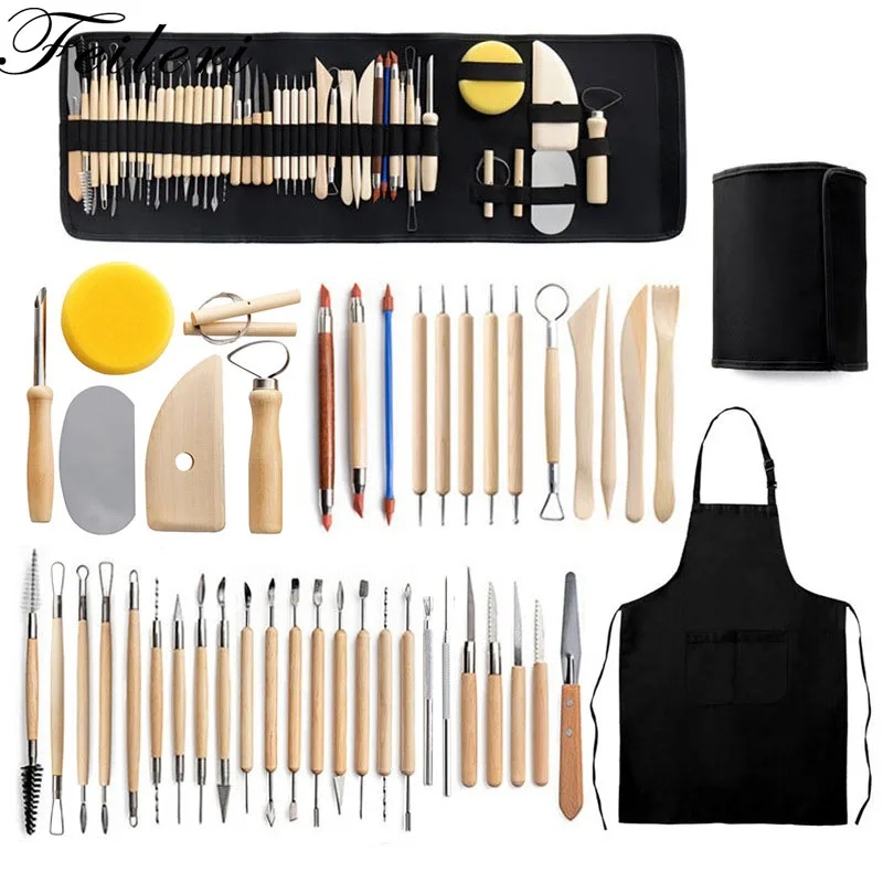 

45Pcs Ceramics Clay Sculpture Polymer Tool Set Beginner's Craft Sculpting Pottery Modeling Carving Smoothing Wax Kit