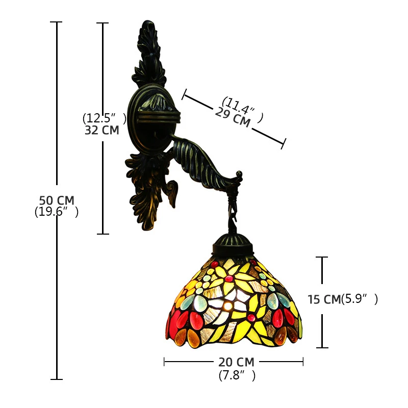 Настенный светильник TEMOU Tiffany светодиодный винтажный креативный дизайн бра для