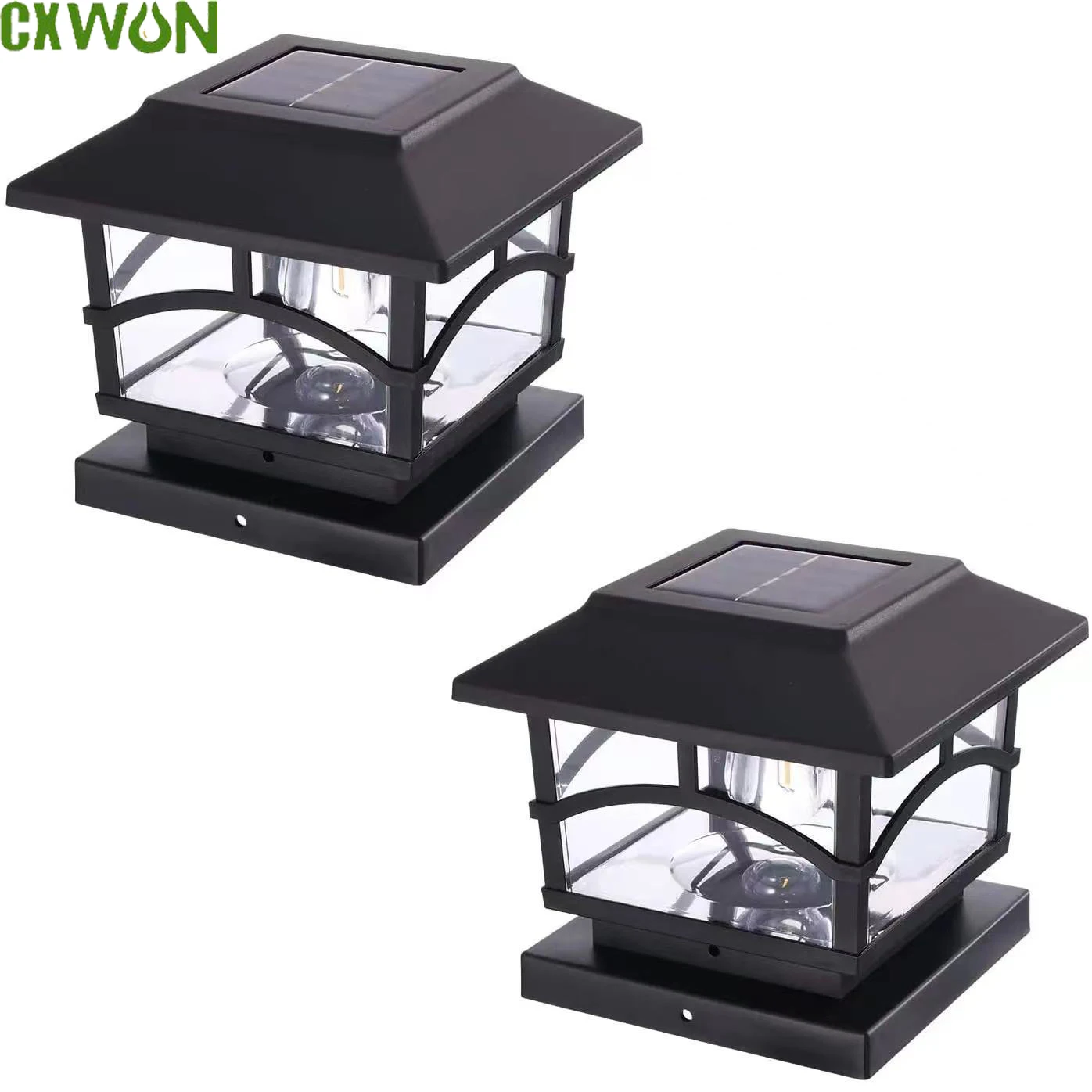 Solar Post Cap Lights Outdoor 4x4 5x5 6x6 Solar Panel  Lamp for Fence Deck Garden Patio Posts Waterproof Plywood LED Fence Light