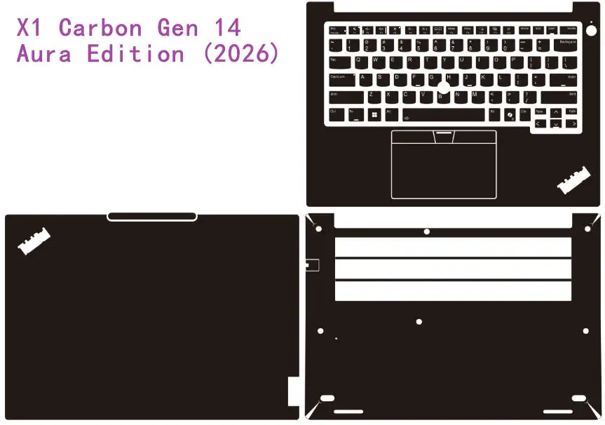 Фото Наклейки-скины из винила для ноутбуков Lenovo ThinkPad X1 Carbon Gen 14 Aura Edition 2026 / X1 Carbon Gen 13 2025 / Gen 12 2024, предварительно вырезанные №2