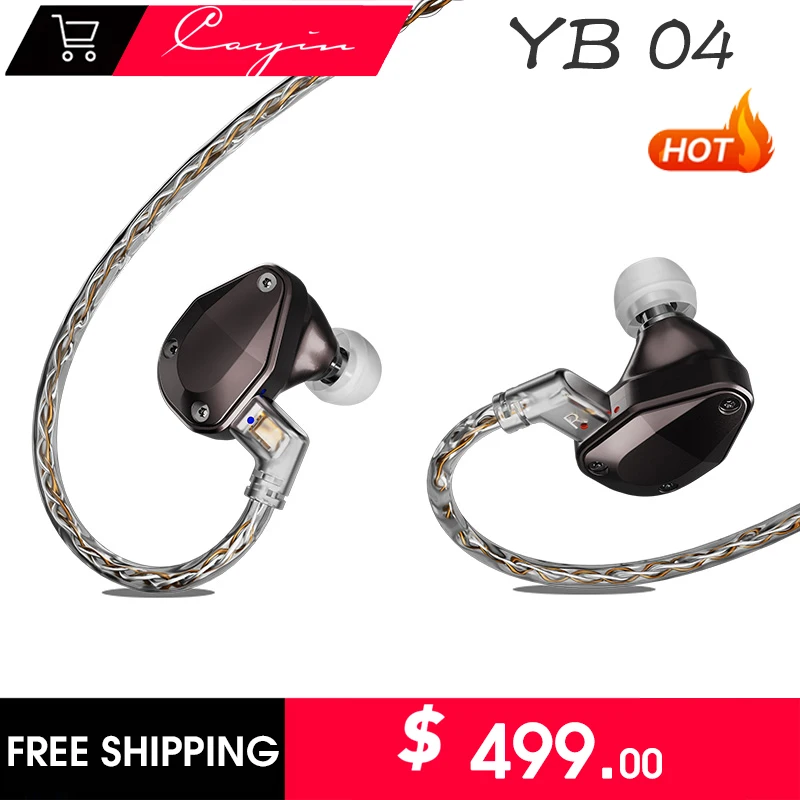 

Cayin YB04 HIFI Stereo Earphone Quad Balanced Armature In-ear Monitor with 2-pin Detachable Cable