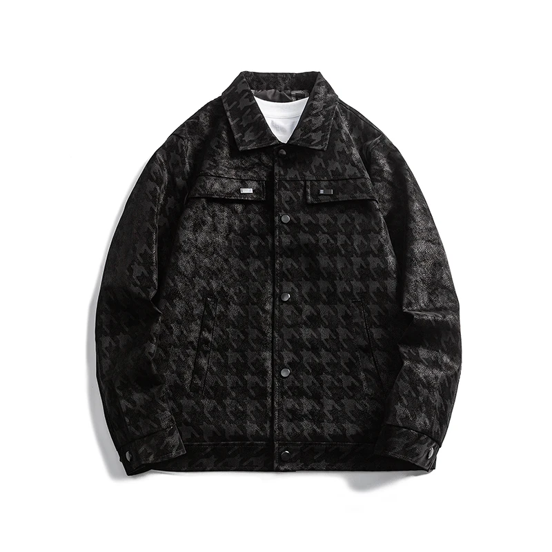 Осень Зима На открытом воздухе Мужские клетчатые свободные топы с большими