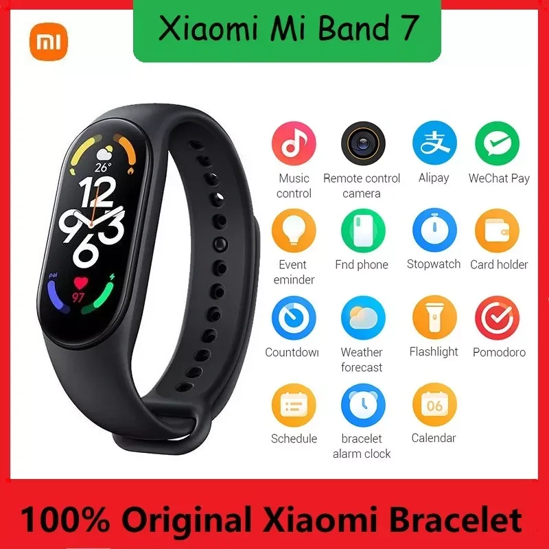 

NEW2023 100% Original Mi Band 7 Smart Bracelet Screen Miband 7 Blood Oxygen Fitness Traker Waterproof Smart Band 7
