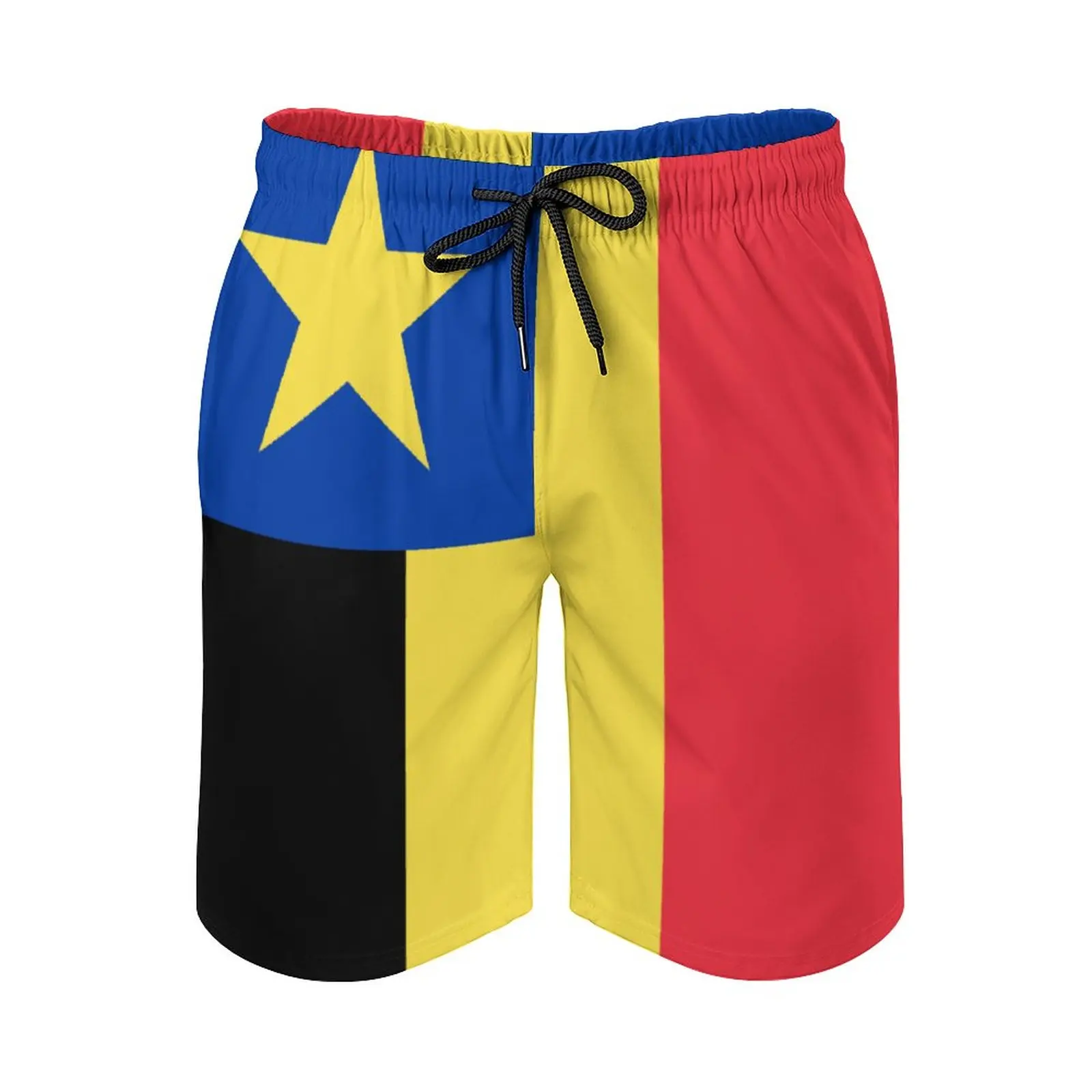 

Men's Beach Shorts Anime Causal Flag of Governor General of Belgian Congo Breathable Quick Dry Graphic Running Adjustable Drawst