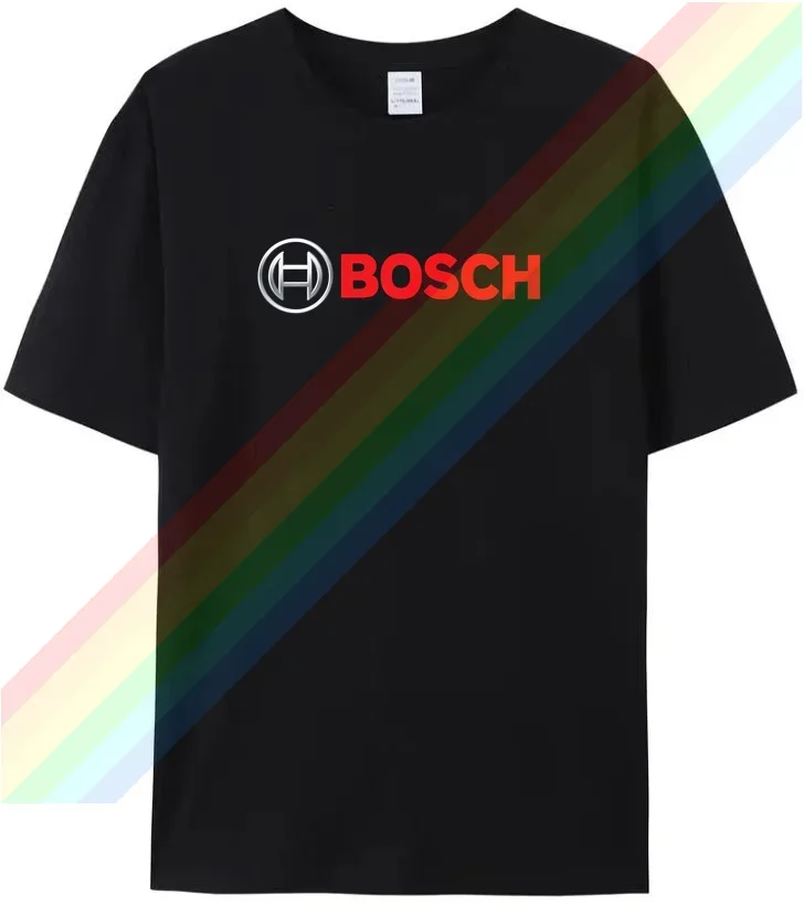 TEW Men's Summer Cotton Black T-Shirt Boschs Pure Popular Comfortable Women's Casual Street Youth Short SleeveNO.1