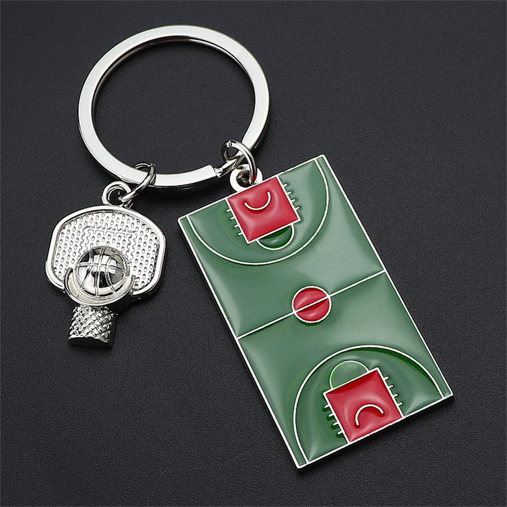 

Креативный брелок для ключей с футбольным полем, брелок для баскетбольной площадки, подарок для любителей спорта, сувенирные модные брелок...