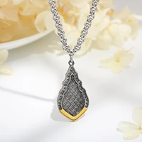 vintage fashion water drop pendant necklace for women stainless steel rhinestone jewelry accessories