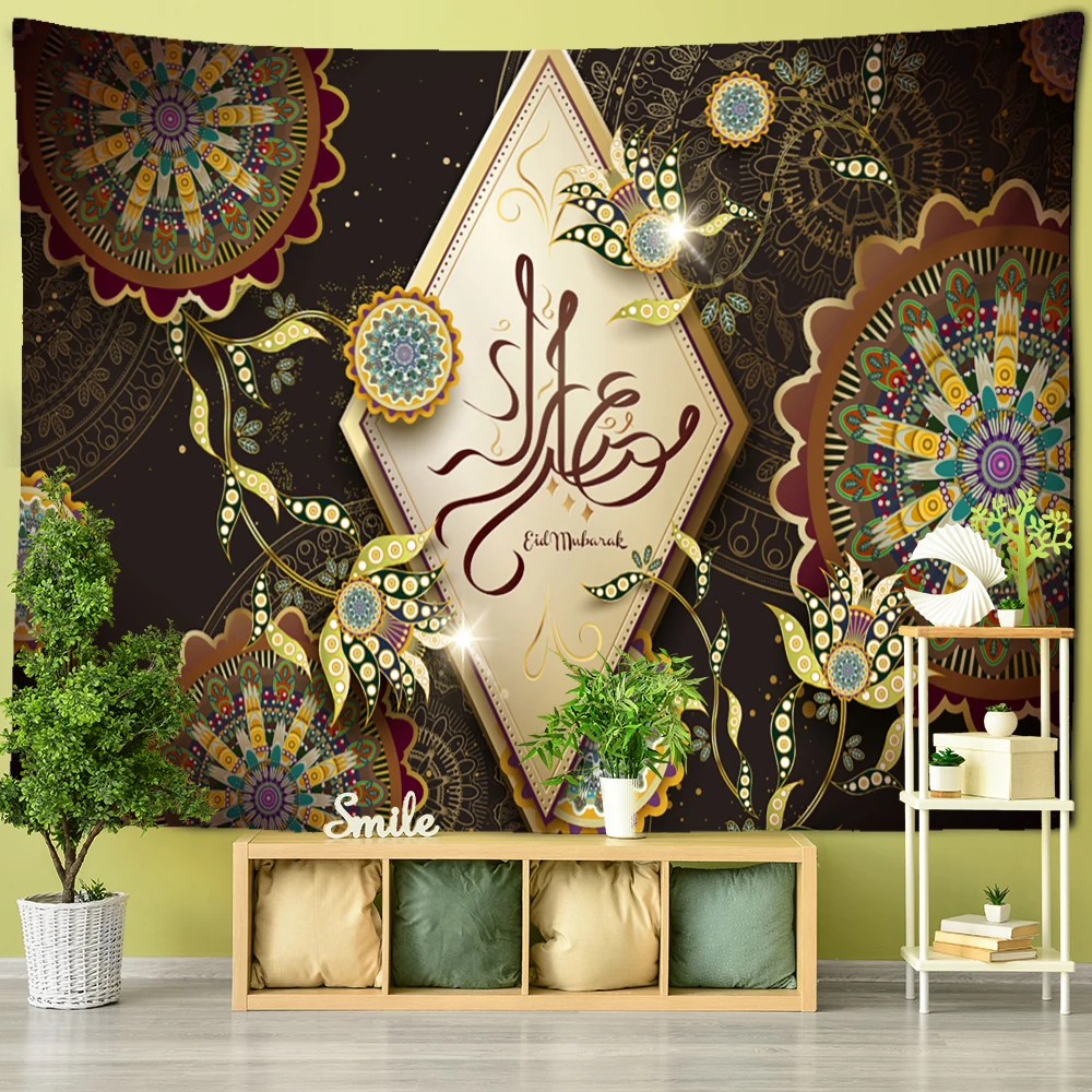 

Psychedelic Witch Decor Tapestry Islamic Festival Wall Hanging Kawaii Home Living Room Dorm Bedroom Decor Aesthetic Cute Blanket