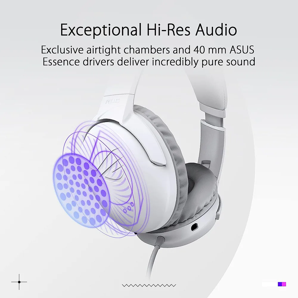ASUS ROG Strix Go Core Moonlight Белая игровая гарнитура Hi-Res Audio разъем 3 5 мм регулятор