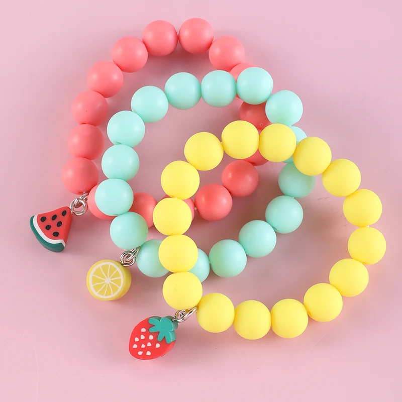 

Makersland Children Bracelet Cute Soft Clay Watermelon Lemon Strawberry Fruit Pendant Gift For Kids Beads for Jewelry Making