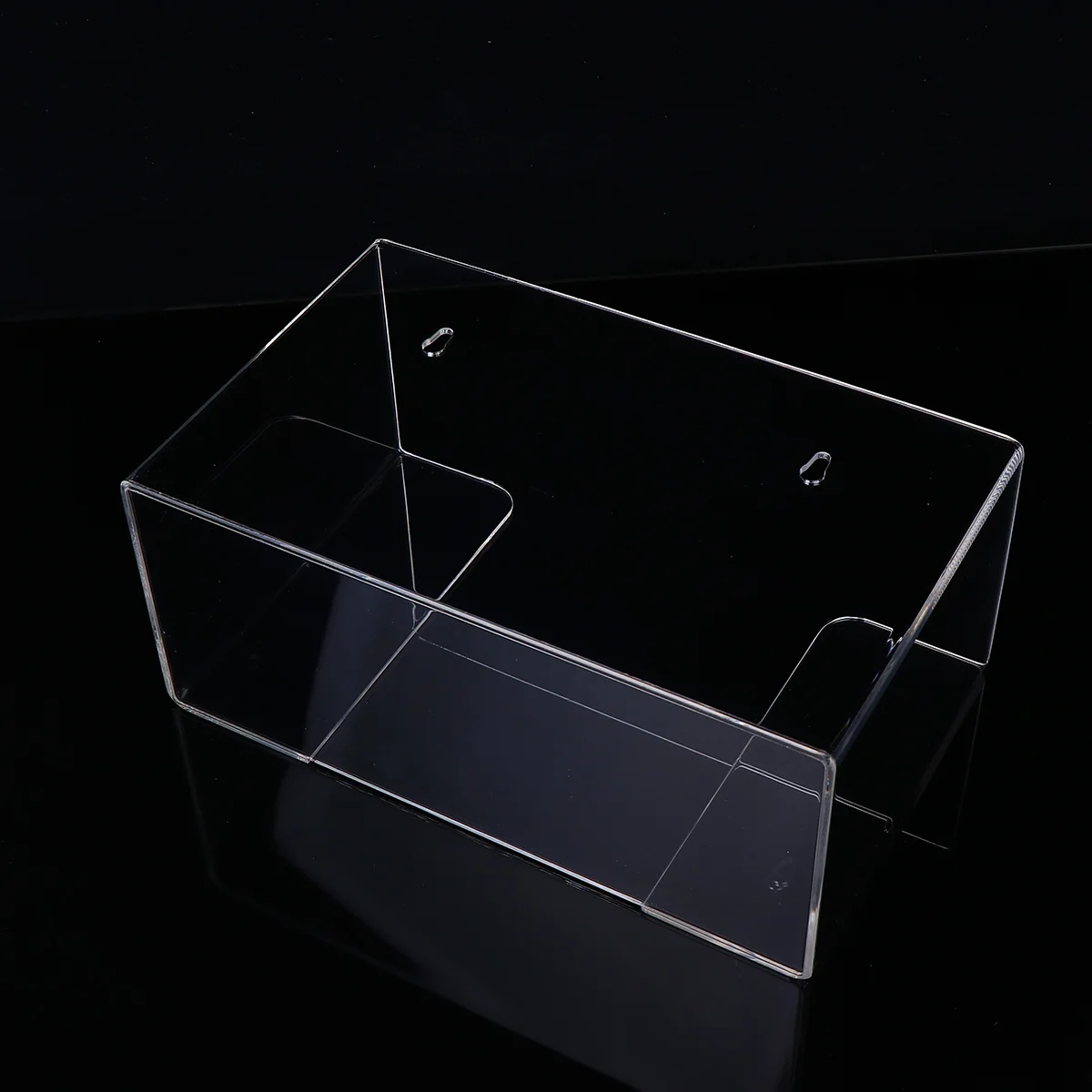 

Clear Plastic Organizer Bins Gloves Storage Box Wall Tissue Paper Towel Holder 26.5X16cm