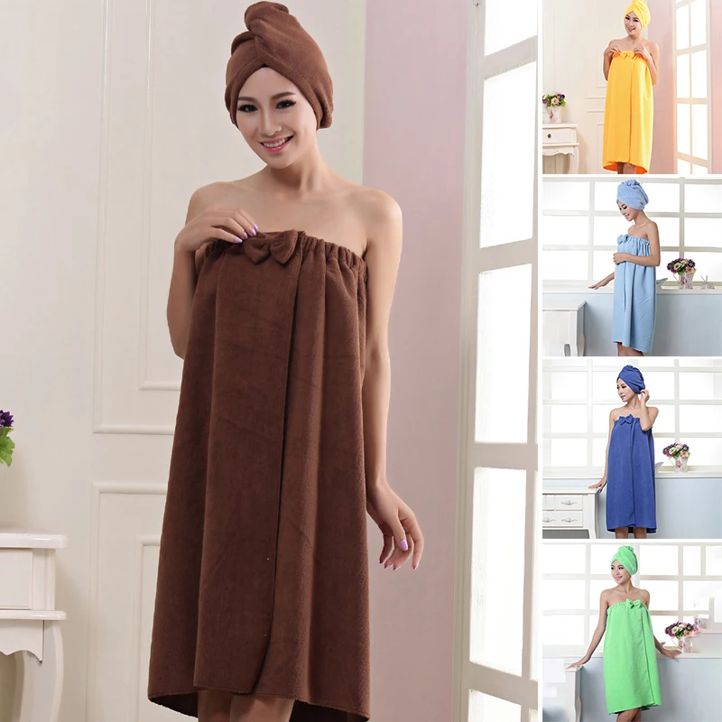 

Women Bath Wrap Towel Lightweight Cute Wearable Loungewear Bathrobe Bath Skirt Cute Wearable for Shower MAZI888