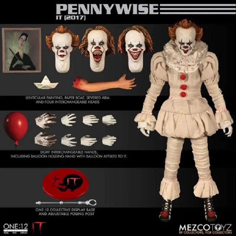 

Original Mezco ONE:12 Pennywise Anime Action Collection Figures Model Toys Gifts for Kids In Stock