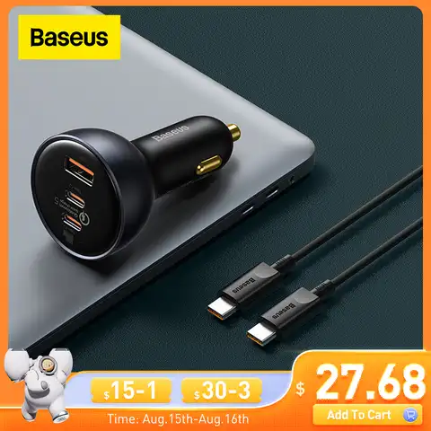 Автомобильное зарядное устройство Baseus 160 Вт QC 5,0, быстрая зарядка с USB, двойной тип C для IPhone 13 12 Pro, ноутбуки, планшеты, автомобильное зарядное ...