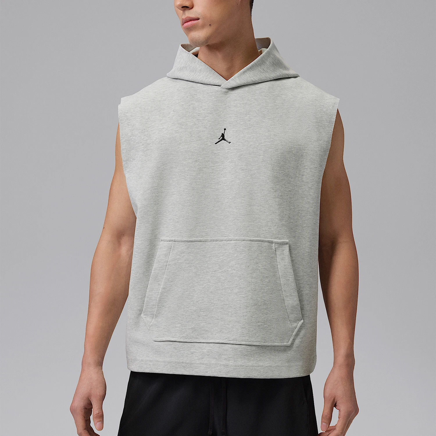 Фото Оригинальная мужская футболка без рукавов с капюшоном Nike JORDAN, сухая, удобная, модная, модель IF3796-050 №1
