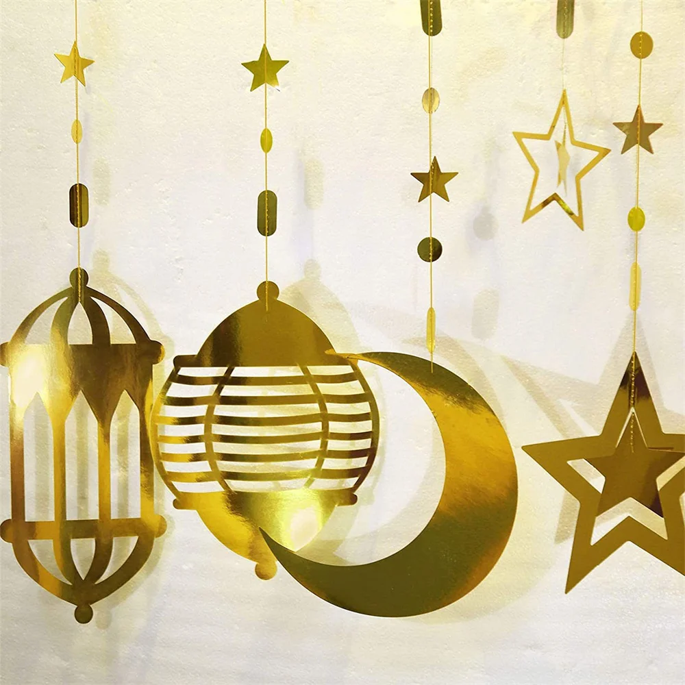 

Eid Al-fitr Streamer Room Pendants Ramadan Ribbon Banner Retro Hanging Decor Party Decoration Ornament