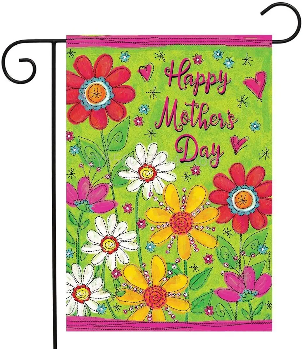 

Mother's Day Floral Garden Flag Holiday Daisies 12" x 18"