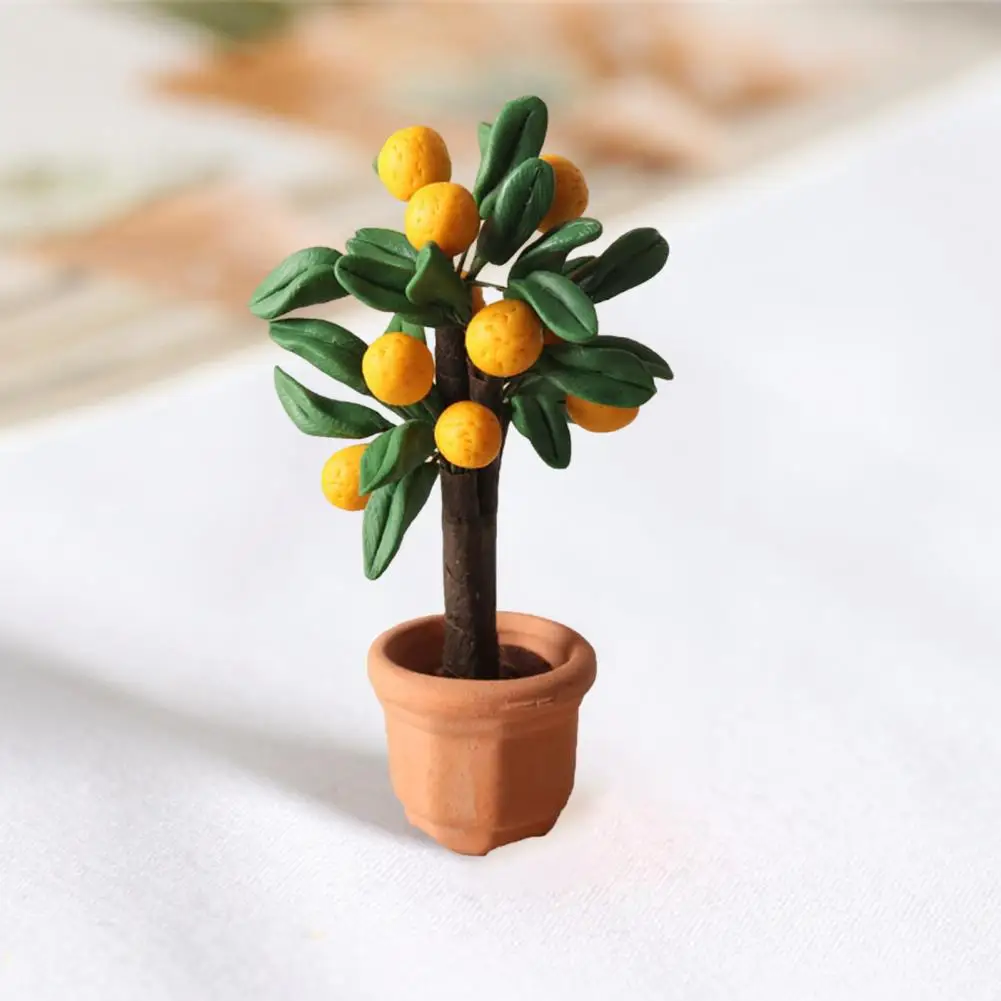 

Miniature Tangerine Tree Useful Reusable Eco-friendly Dollhouse Accessories Orange Tree Model Miniature Tangerine Tree