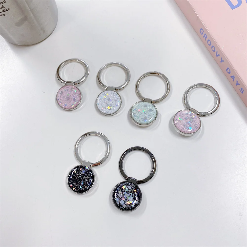 

Prevent Falling Finger Ring Holder Stand Portable 360 Degree Rotating Mobile Phone Stand Flash Powder Shell Pattern Zinc Alloy