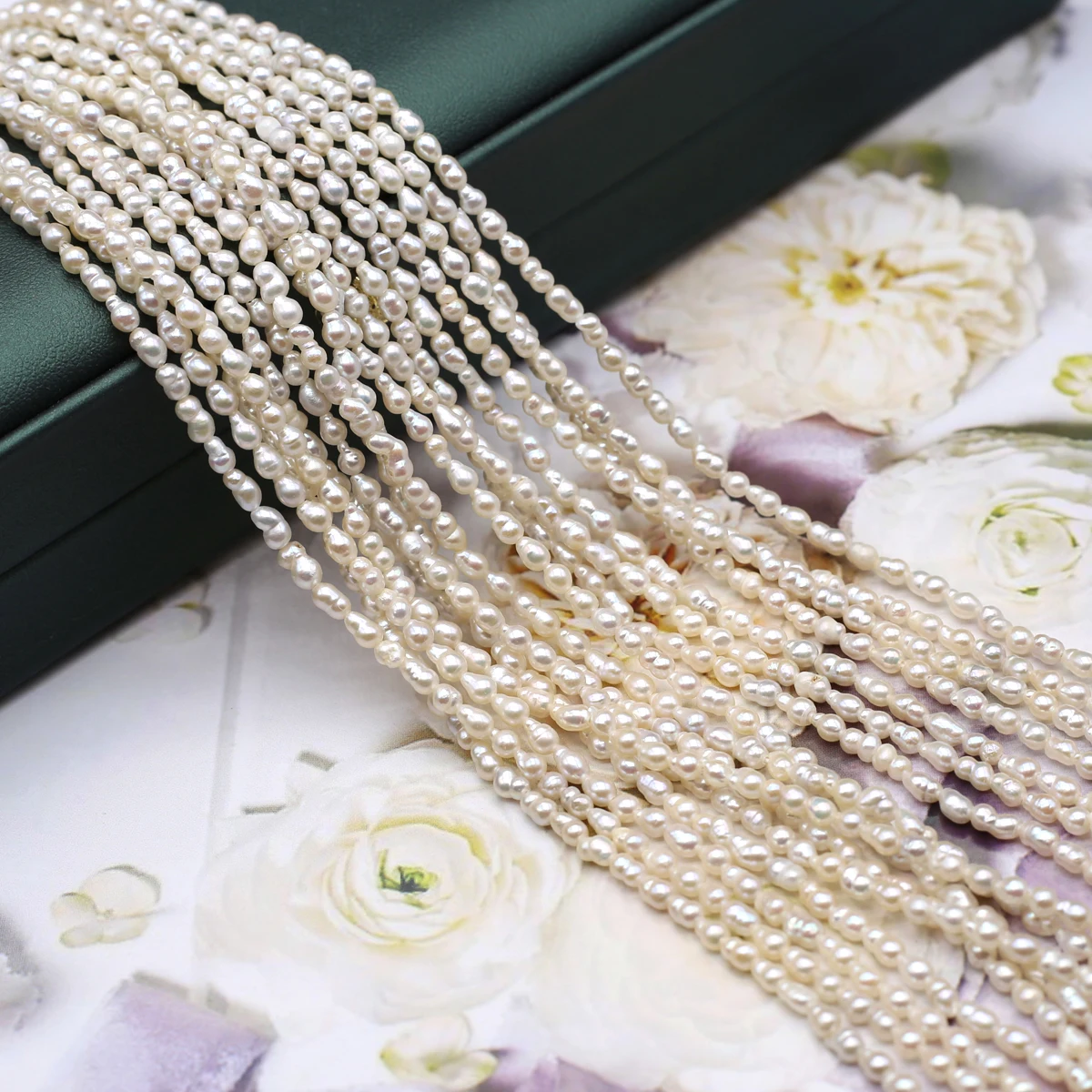 2 5-3 мм 34-36 см натуральный пресноводный жемчуг класса жемчужные бусины в форме