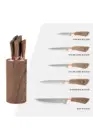 Кухонные инструменты 5 шт. набор кухонных ножей Универсальный Кливер шеф-повар подставка для ножей для хлеба коричневого цвета