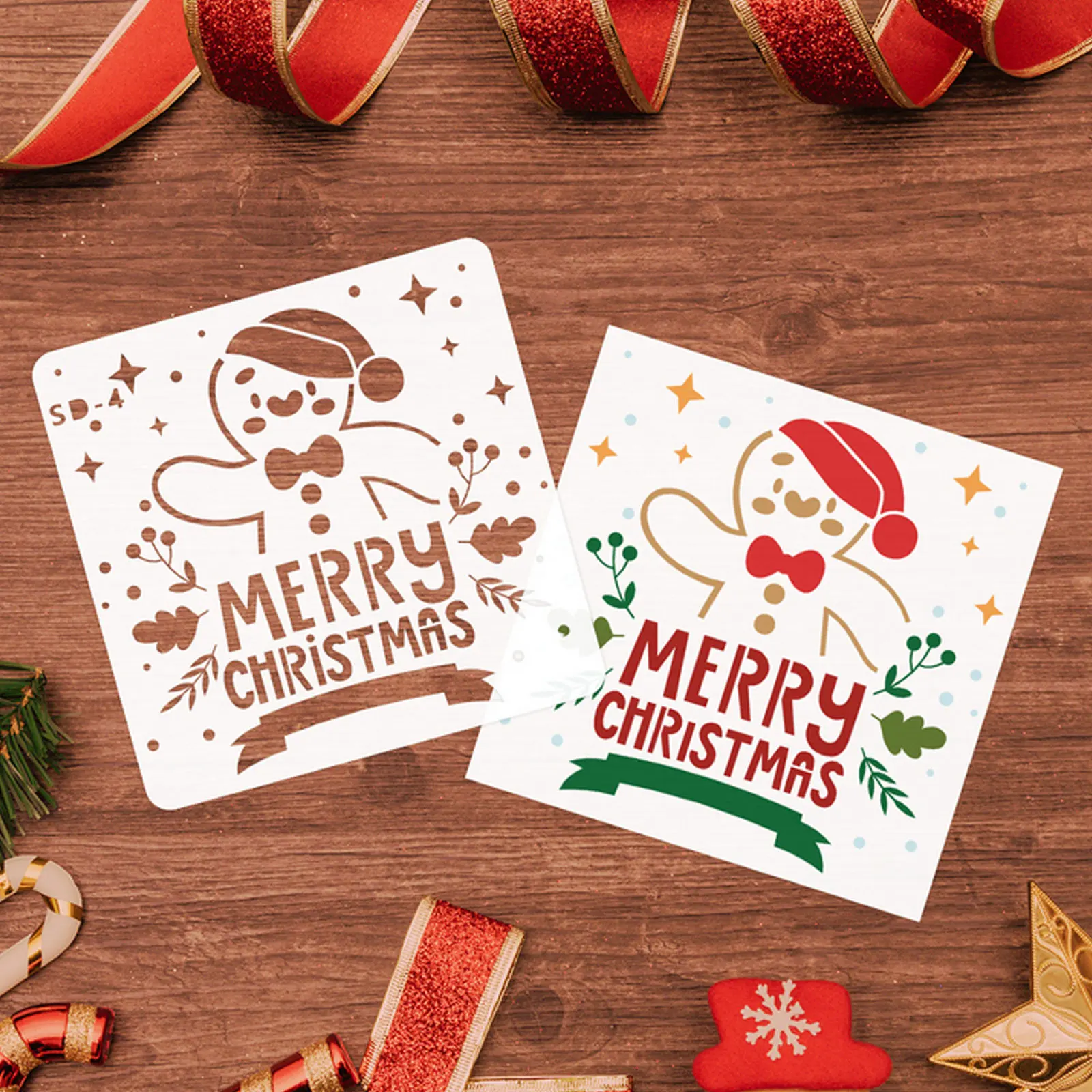 Behogar 24 Sheets Christmas Painting Drawing Stencils Templates for DIY Craft Wooden Sign Greeting Cards Photo Album Scrapbook | Дом и сад