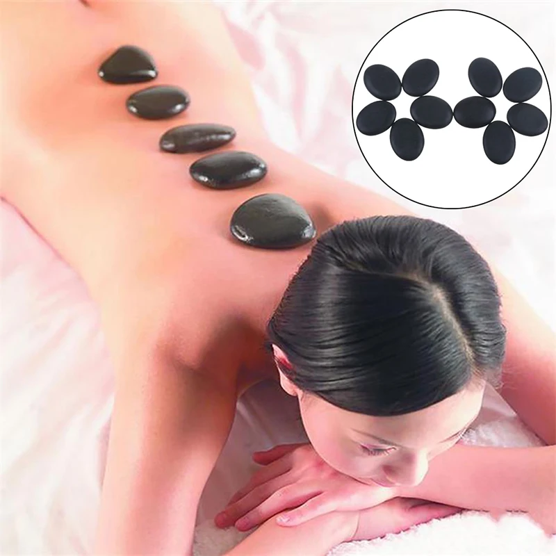 

2pcs/6pcs Hot Stone Massage Set Heater Box Relieve Stress Back Pain Health Care Lava Basalt Round Massage Tool Stones