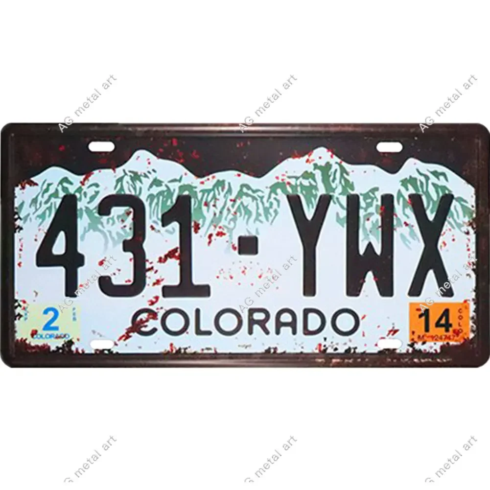 

Vintage License Plaque Iron Painting Bedroom Decor Weatherproof Metal Rectangular Sign Vintage Bar Home Room Art Poster