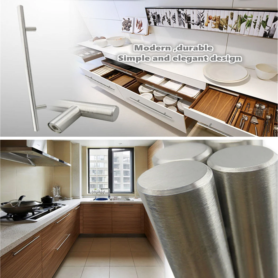 

Pull Handle Silver 2~14Inches Hollow Stainless Steel T-type Drawer Cabinet Wardrobe Door Fits For Cabinet Doors, Drawers Etc