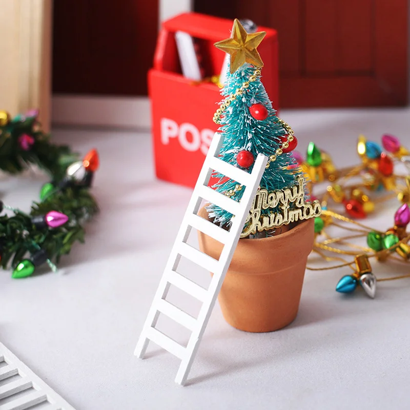 

5pcs 1:12 Dollhouse Miniature Furniture Wooden Ladder Stairs Home Decoration Three Dimensional Ladder Model Of Doll House