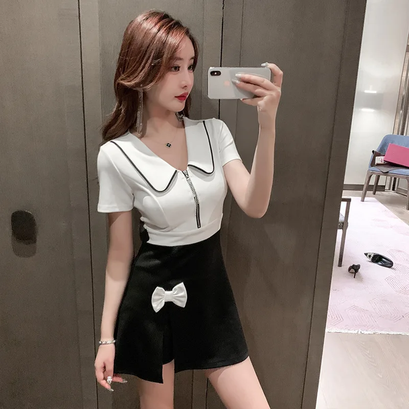 Женская рабочая одежда рубашка костюм с короткой юбкой для отеля официанта