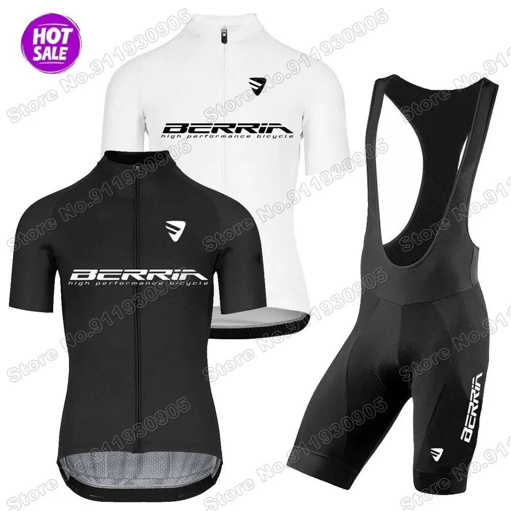 

2023 белая черная одежда BERRIA для команды Велоспорт Джерси комплект мужской гоночный дорожный велосипед костюм велосипедные Шорты Ropa Ciclismo Maillot