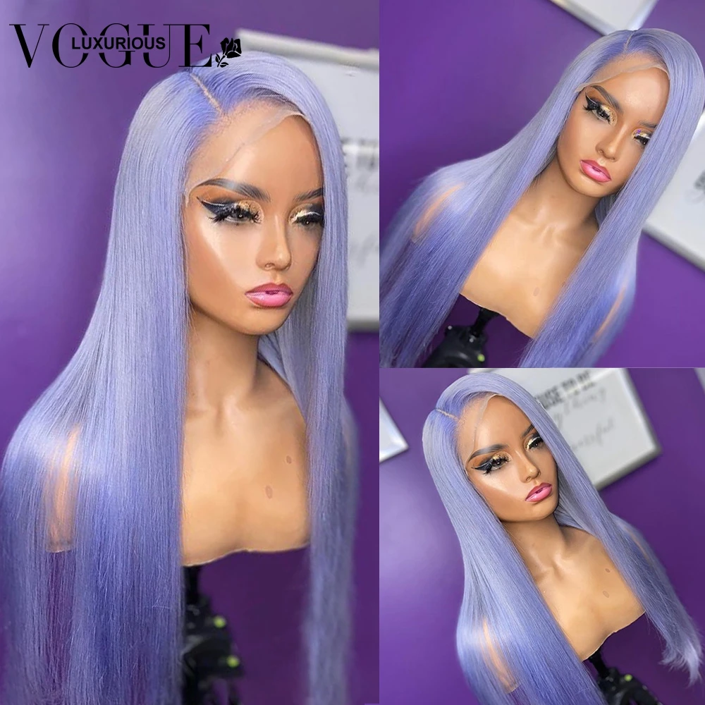 Ed Lace Front Wigs Light Blue Purple Hd Frontal Wig 13x4 Front Lace Human Hair Wigs Bone Straight Wig For Women