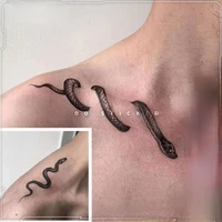 black snake collarbone temporary tattoo stickers men and women tatouages et art corporel fake tattoo cool tatuajes tenporales