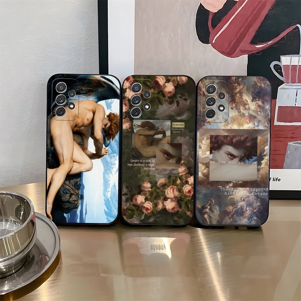 Painting The Fallen Angel Alexandre Cabanel Phone Case for Samsung Galaxy S25 S24 S21 S23 S22 S20 Ultra Fe Plus A34 A16 A54 A24