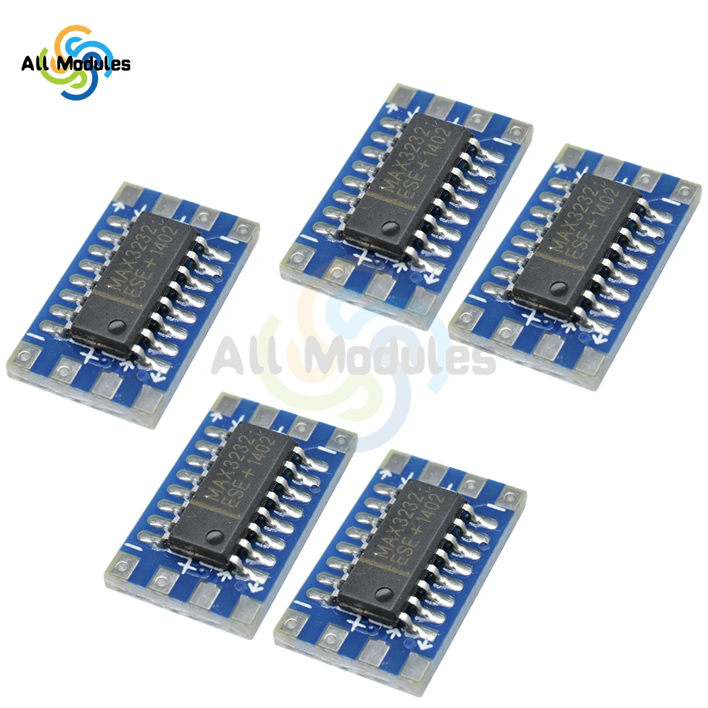 

5PCS Mini MAX3232 RS232 to TTL Serial Port Leavel Converter Flashing Module Connector MAX232 for Arduino Flashing Board New