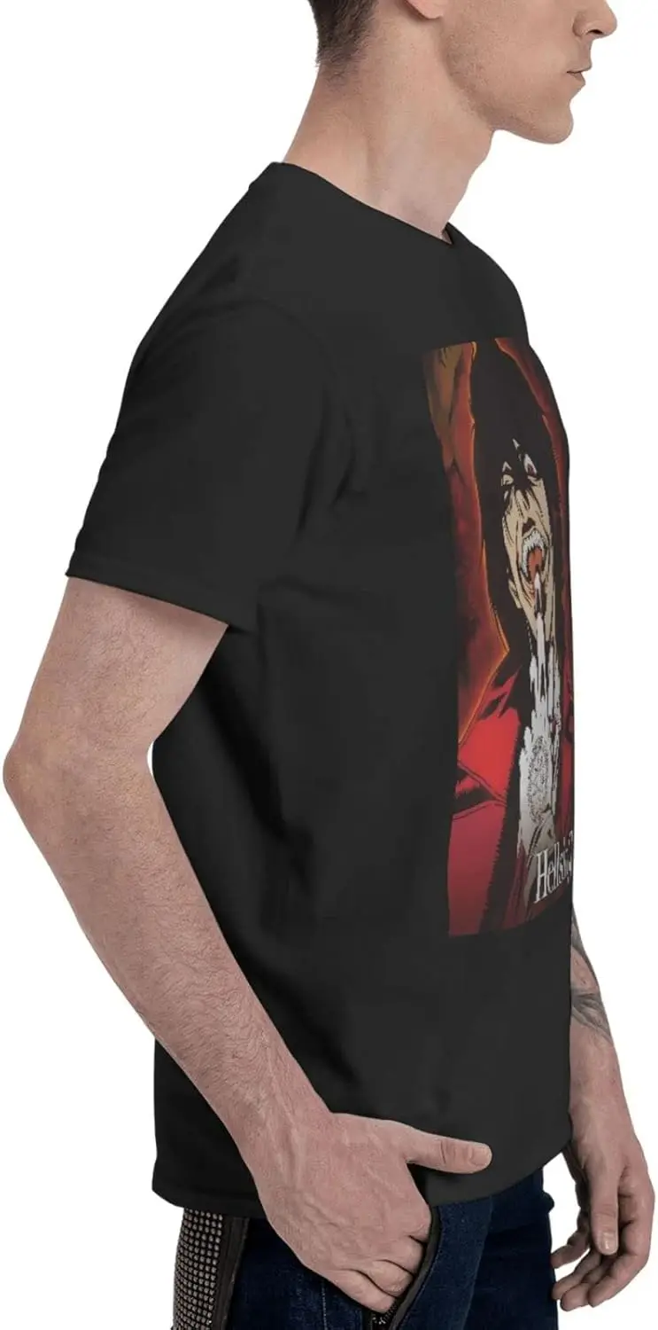 Anime Hellsing Alucard T Shirt Man's Summer Cotton Tee Comfort Round Neckline Short Sleeve