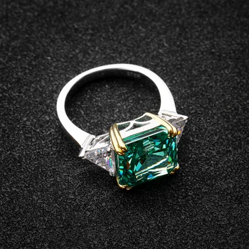 Emerald High Carbon Diamond Rings For Women - Wedding Fine Jewelry 4