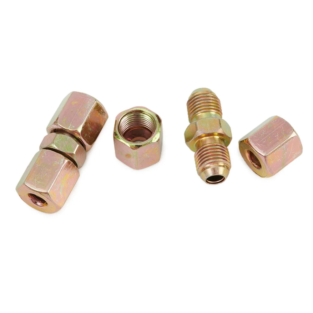 

High Quality New Practical Durable Brake Pipe Unions 6 Pcs Accessories For 3/16\\\" Pipe Inline Male + Female Nuts