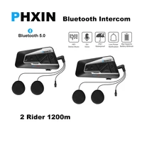 phxin t9s v2 helmet intercom motorcycle bluetooth 5 0 headsets 1200m moto group fm radio waterproof interphone with 800ma