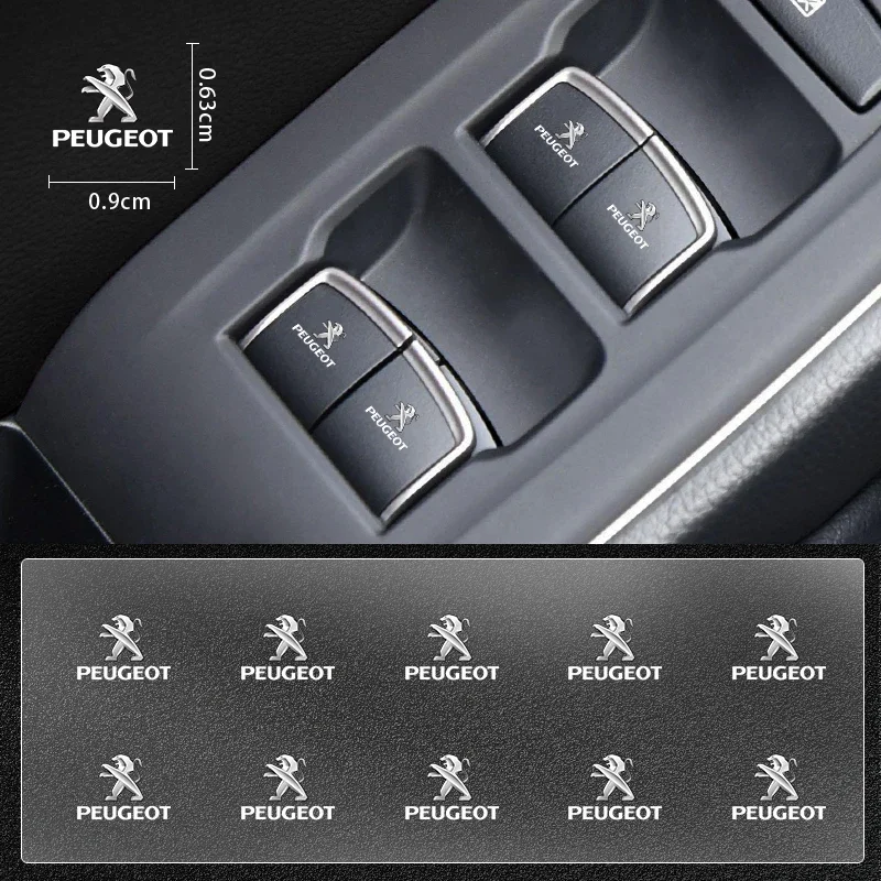 Наклейка на автомобильный стеклоподъемник стикер руль для PEUGEOT 106 206 306 406 107 207 307 407