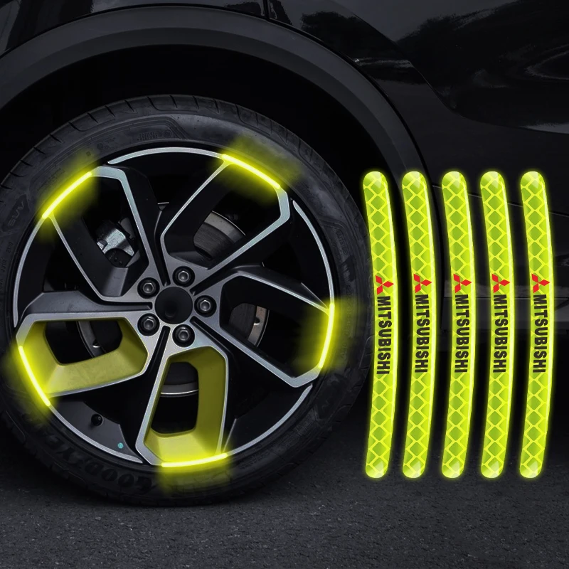 

Car New Wheel Hub Stickers Decoration Reflective Strip For Mitsubishi Asx Lancer Pajero 4 Outlander 3 Xl l200 EX10 X Colt Pajero