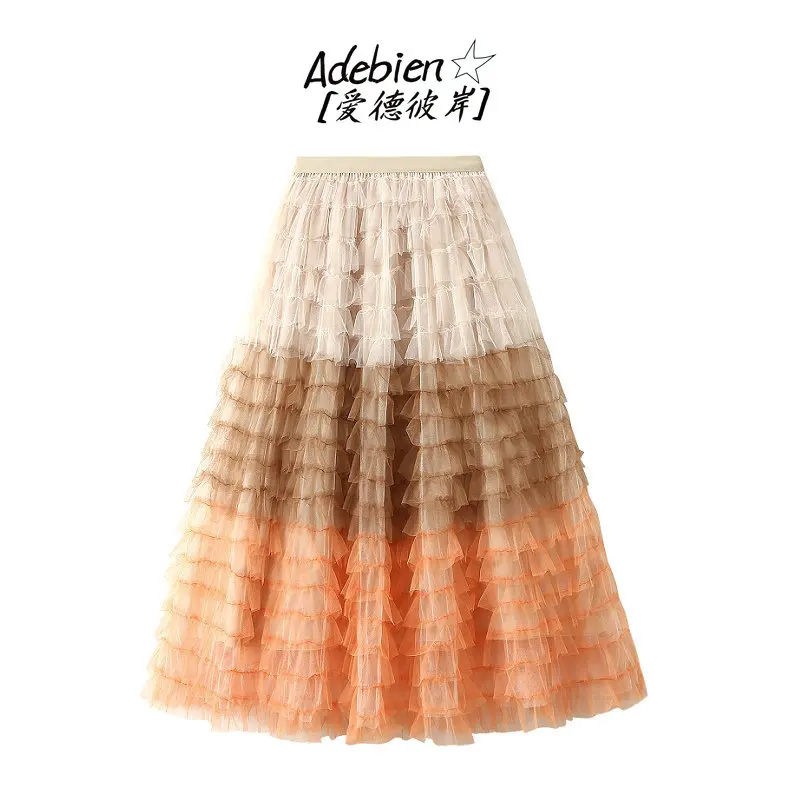 

Adebien® 2022 Gradient Ramp Skirts for Women Sets Multilevel Style Tall Waist Fashion Y2k Clothes Fall Winter Clothing Girl