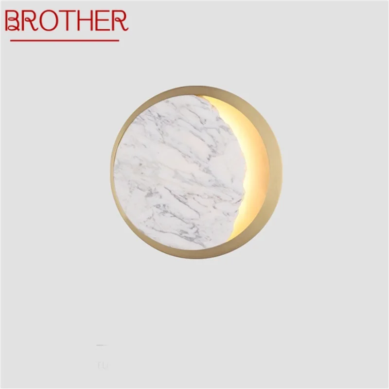 

Современный настенный светильник BROTHER, круглые комнатные мраморные светильники, светодиодные бра, лампы для украшения дома