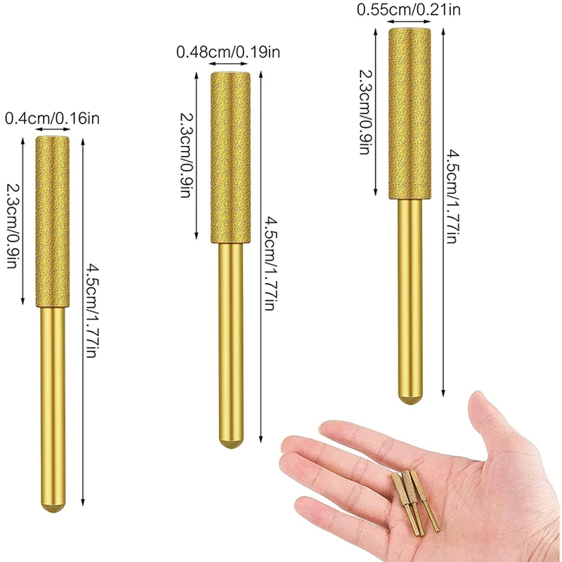 Акция! Набор из 24 бит для заточки цепей пил 5/32 дюйма, 3/16 дюйма, 7/32 дюйма с титановым покрытием и абразивным камнем.