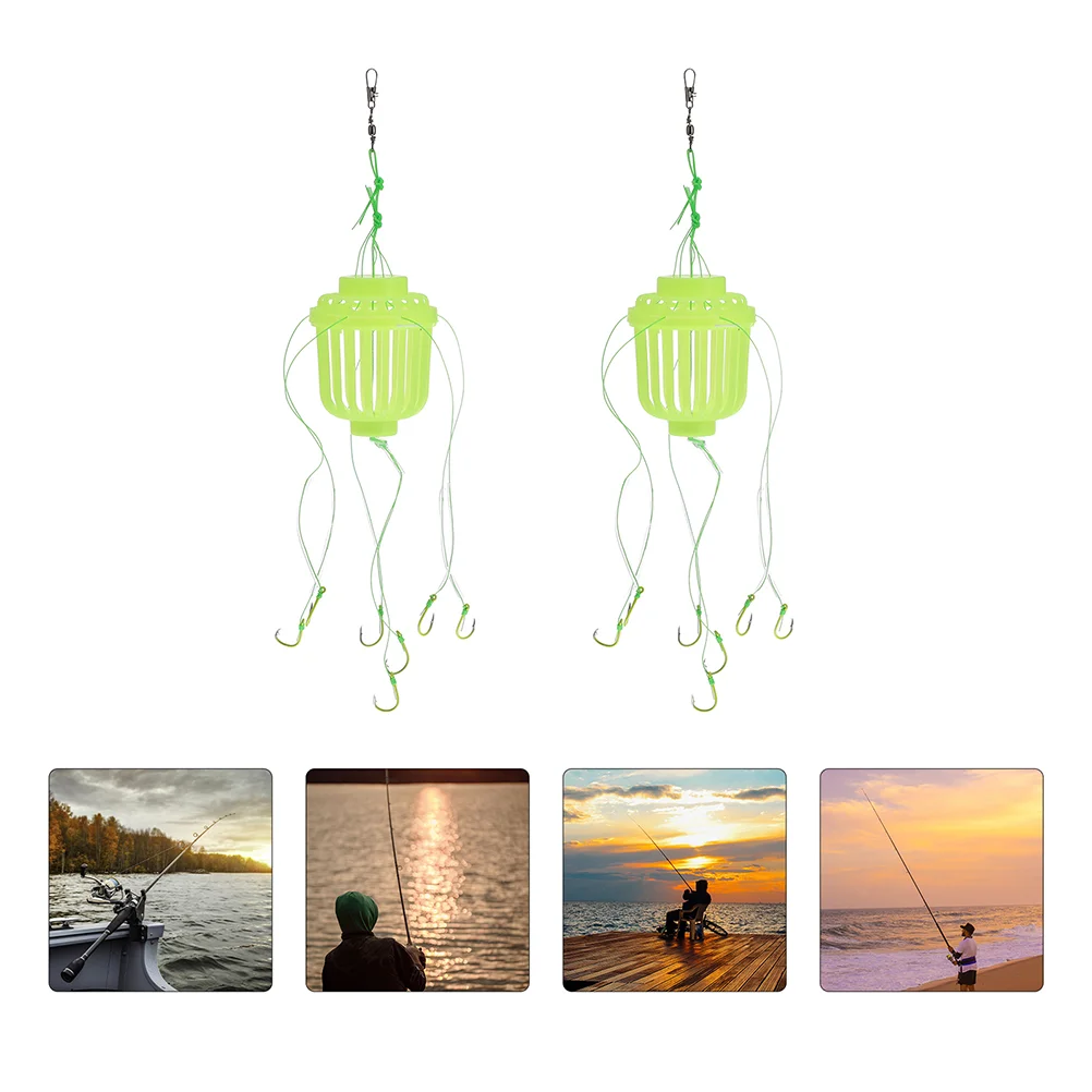 

4 Pcs Luminous Trap Fishing Hooks Fishing Baits Hooks Practical Lure Trap Hooks