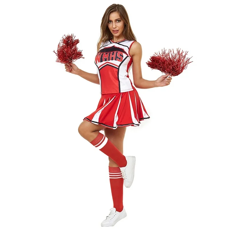 Фото Костюм для девочек в стиле чирлидинга LKO Halloween High School Club Girl Glee Style, нарядный костюм чирлидерши H[H5] №2