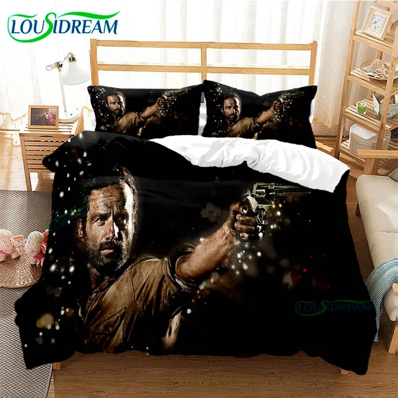 

Комплект постельного белья «Ходячие мертвецы» с 3D принтом, американская ТВ серия, пододеяльники, наволочки, одеяло, Комплект постельного бе...