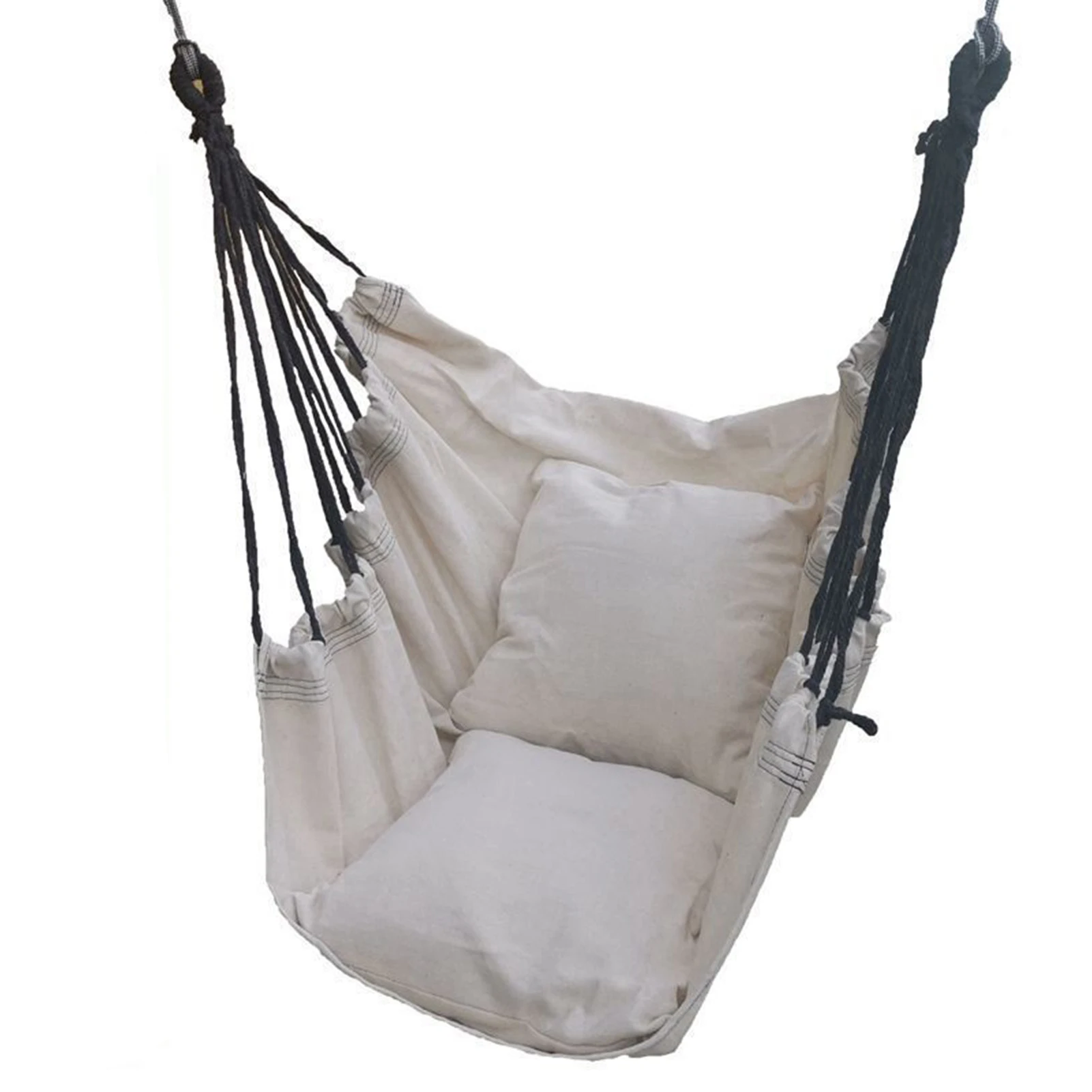 

Подвесной Веревочный Гамак, качели, плетеное подвесное кресло С нескользящими крючками и подушками для превосходного комфорта