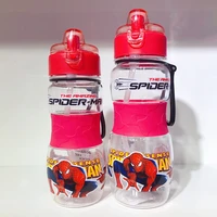 400ml disney spiderman kids water bottle traw cup high temperature plastic cup summer cartoon student school sports bottle